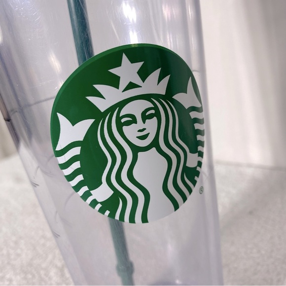 Starbucks Cold Cup Clear Venti Tumbler Traveler with Green Logo & Straw - Picture 2 of 12